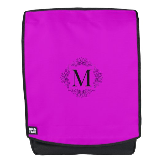 Elegant Versierd Roze SF Monogrammed Rugtassen (Voorkant)
