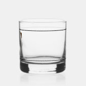 Elegant Versierd Zwart Monogram C Whisky Glas (Links)