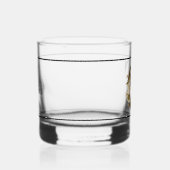 Elegant Versierd Zwart Monogram C Whisky Glas (Rechts)