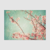 elegant versleten blauwgroen hout & kersbloesem tissuepapier (Voorkant)