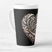 Elegant Verslonden hart met Mama voor Moederdag Latte Mok (Linkerhoek)