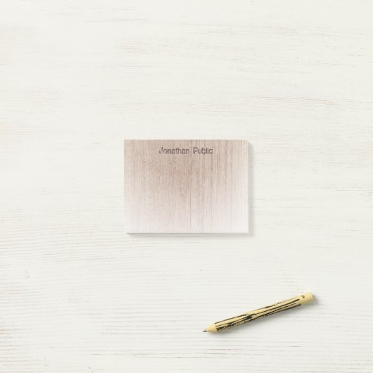 Elegant Verstoord Teksthout Kijk Moderne Sjabloon Post-it® Notes (Op bureau)