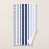 Elegant, verticaal, strepen, blauw van de marine, bad handdoek (Handdoek)