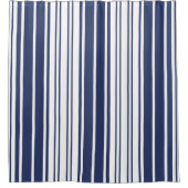 Elegant, verticaal, strepen, blauw van de marine,  douchegordijn (Voorkant)