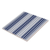 Elegant, verticaal, strepen, blauw van de marine,  tegeltje (Zijkant)