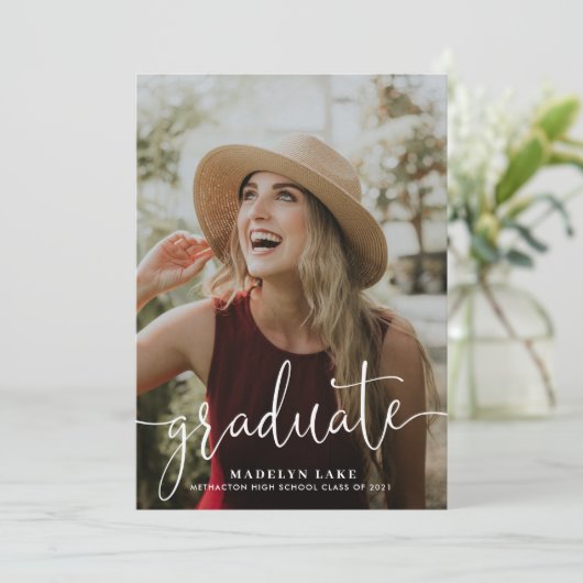 Elegant Vertical Four Photo 2023 Afstuderen Aankondiging (Staand voorkant)