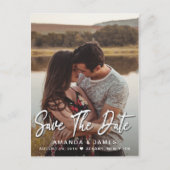 Elegant Vertical Typography Wedding Save the Date Aankondigingskaart (Voorkant)
