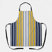 Elegant, verticale strepen, blauw, geel, wit schort (Voorkant)