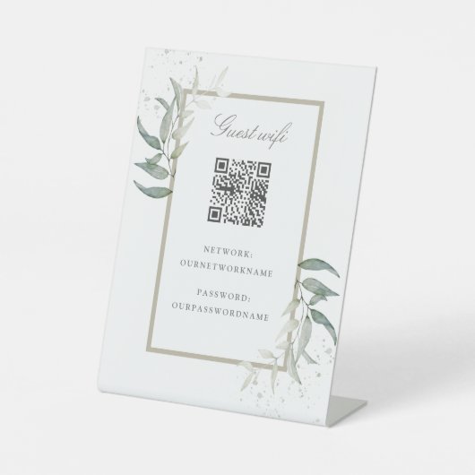 Elegant vertrekt gastcode Wifi qr Reclamebord Met Voetstuk (Voorkant)