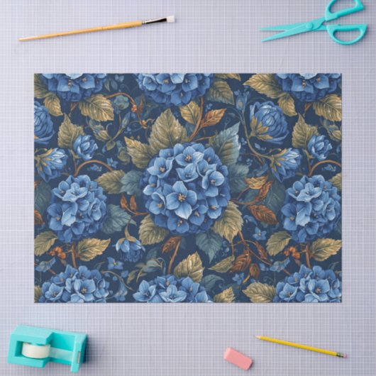Elegant Vervlogen Hydrangea Bloemmotief Decoupage Tissuepapier (Craft)