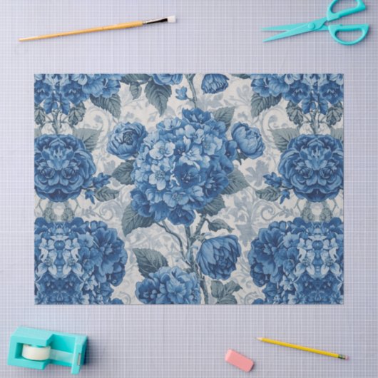 Elegant Vervlogen Hydrangea Bloemmotief Decoupage Tissuepapier (Craft)