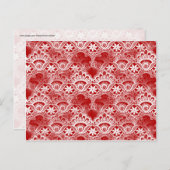 Elegant  vervormd rood wit letje briefkaart (Voorkant / Achterkant)