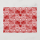 Elegant  vervormd rood wit letje briefkaart (Voorkant)