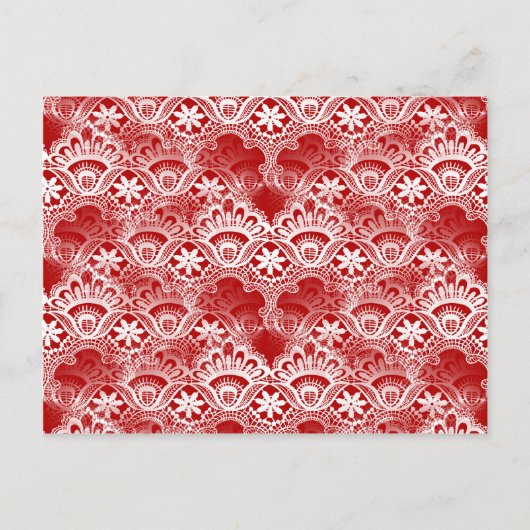 Elegant  vervormd rood wit letje briefkaart (Voorkant)