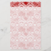 Elegant vervormd rood wit letje briefpapier (Voorkant)