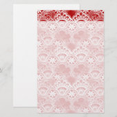 Elegant  vervormd rood wit letje briefpapier (Voorkant / Achterkant)