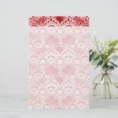 Elegant  vervormd rood wit letje briefpapier (Staand voorkant)