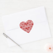 Elegant  vervormd rood wit letje hart sticker (Envelop)
