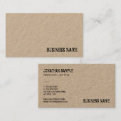 Elegant vervormde tekst Real Kraft Paper Sjabloon Visitekaartje (Voorkant / Achterkant)