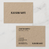 Elegant vervormde tekst Real Kraft Paper Sjabloon Visitekaartje (Voorkant / Achterkant)