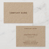 Elegant vervormde tekst Real Kraft Paper Sjabloon Visitekaartje (Voorkant / Achterkant)