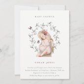 Elegant verwachttant Women Foliage Baby shower inv Bedankkaart (Voorkant)