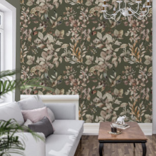 Elegant vet botanisch mos groen behang