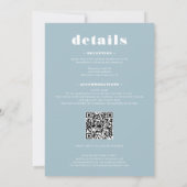 Elegant Vet eenvoudig wit ijsblauw foto bruiloft Kaart (Achterkant)