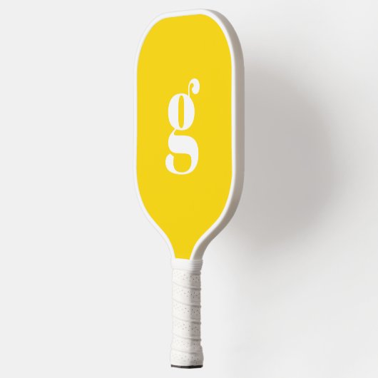 Elegant Vet Gebold Monogram Beginletter Zonnebloem Pickleball Paddle (Links)