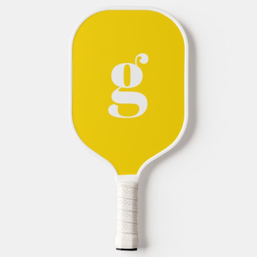 Elegant Vet Gebold Monogram Beginletter Zonnebloem Pickleball Paddle (Achterkant)