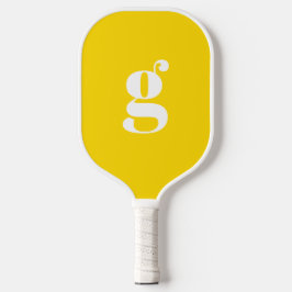 Elegant Vet Gebold Monogram Beginletter Zonnebloem Pickleball Paddle