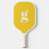 Elegant Vet Geborduurd Initiaal Tuscany Geel Pickleball Paddle (Achterkant)