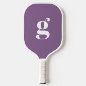 Elegant Vet Gedrukt Monogram Initiaal Stof Paars Pickleball Paddle (Achterkant)