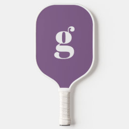 Elegant Vet Gedrukt Monogram Initiaal Stof Paars Pickleball Paddle