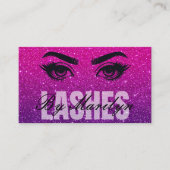 Elegant vet glitter Ombre Lash Tech QR-code Visitekaartje (Voorkant)