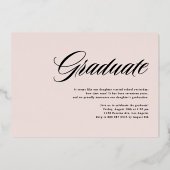 Elegant vet kalligrafie foto Afstuderen goud Folie Uitnodiging (Achterkant)