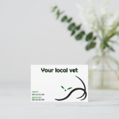 Elegant vet minimalist black cat visitekaartje (Staand voorkant)