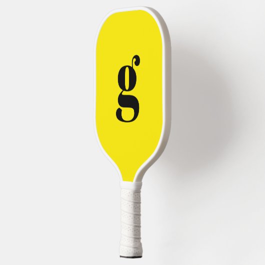 Elegant vet monogram Initiaal kanariegeel Pickleball Paddle (Links)