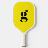 Elegant vet monogram Initiaal kanariegeel Pickleball Paddle (Achterkant)