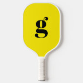 Elegant vet monogram Initiaal kanariegeel Pickleball Paddle (Voorkant)