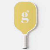 Elegant vet monogram Initiaal macaroon geel Pickleball Paddle (Achterkant)