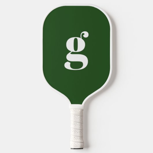 Elegant Vet Monogrammed Initiaal Pine Green Pickleball Paddle (Voorkant)
