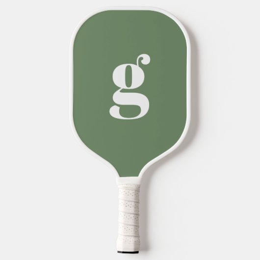 Elegant Vet Monogrammed Initiaal Sage Groen Pickleball Paddle (Achterkant)