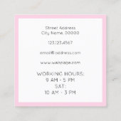 Elegant vet opgeruimd opmaakmodel tekst vierkante visitekaartje (Achterkant)