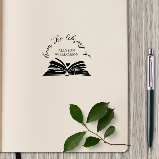  Elegant Vet Script Custom Library Book Rubberstempel