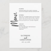 Elegant vet script zwart wit formele bruiloft menu (Voorkant)