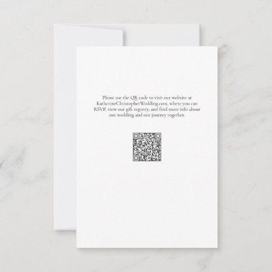 Elegant vet script zwart wit formele bruiloft RSVP kaartje (Achterkant)