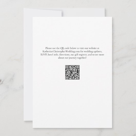 Elegant vet script zwart wit formele bruiloft save the date (Achterkant)