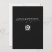 Elegant vet script zwart wit formele bruiloft save the date (Achterkant)