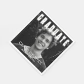 Elegant vet typografie foto afstudeerfeest servet (Hoek)